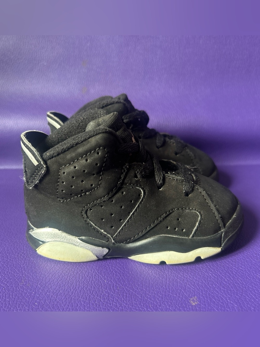 Nike Air Jordan 6 Retro Chrome PS Size 5C Black Silver DX6178-001